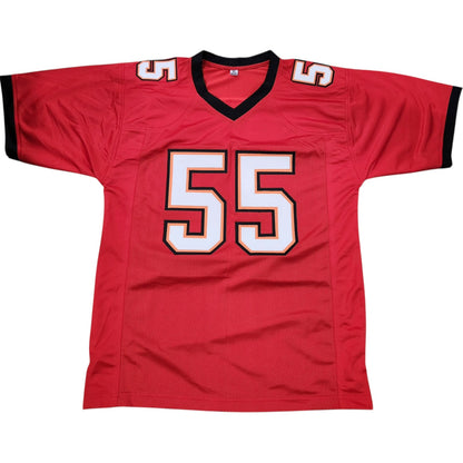 Derrick Brooks Autographed Tampa Bay Buccaneers (Red #55) Custom Jersey - JSA