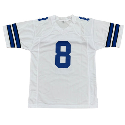 Troy Aikman Autographed Dallas Cowboys (White #8) Custom Jersey