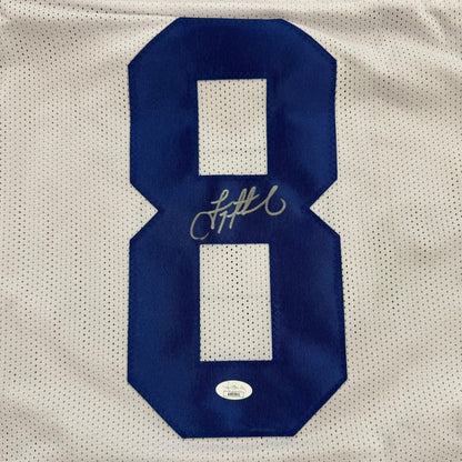 Troy Aikman Autographed Dallas Cowboys (White #8) Custom Jersey