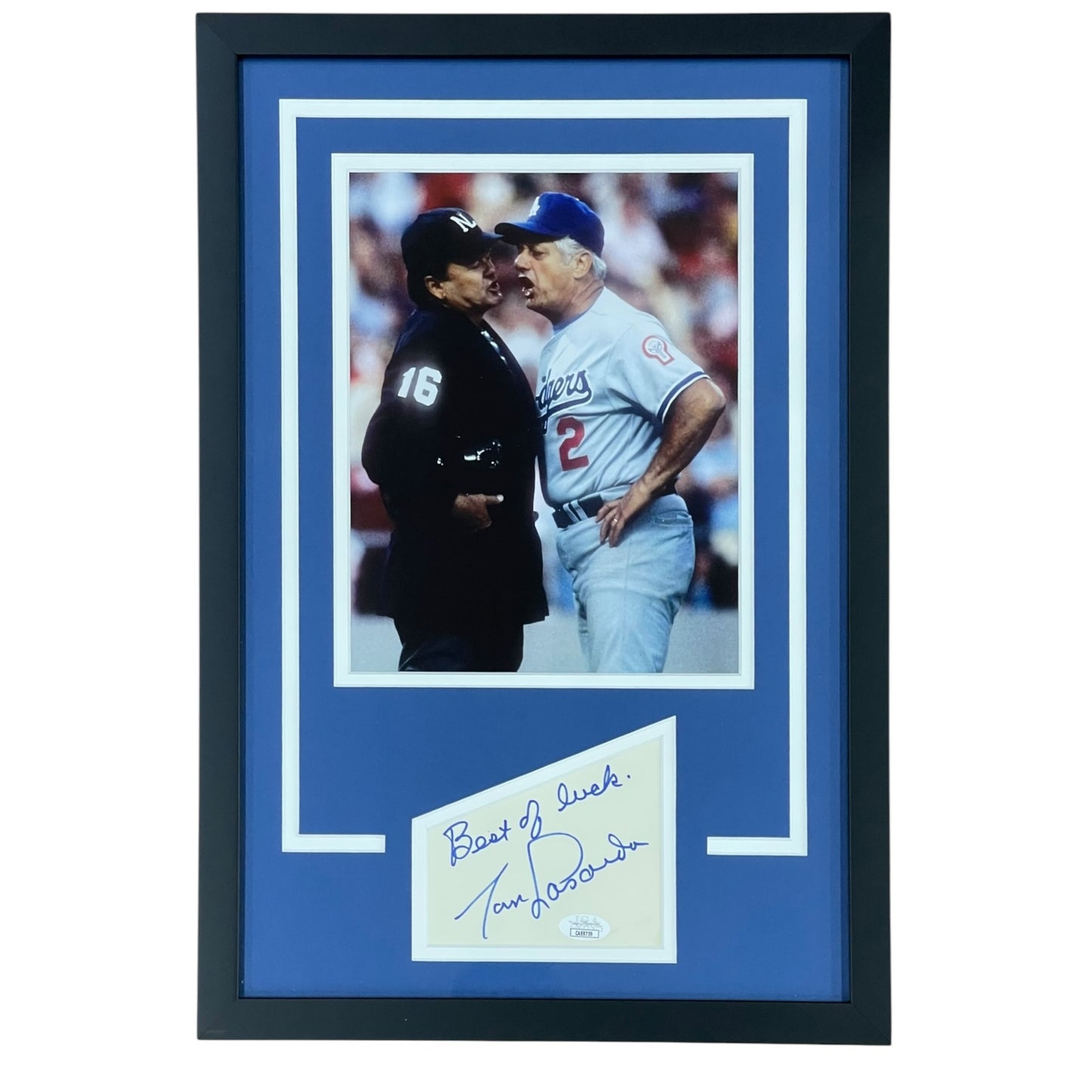 Tommy Lasorda Autographed Los Angeles Dodgers "Signature Series" Frame - JSA