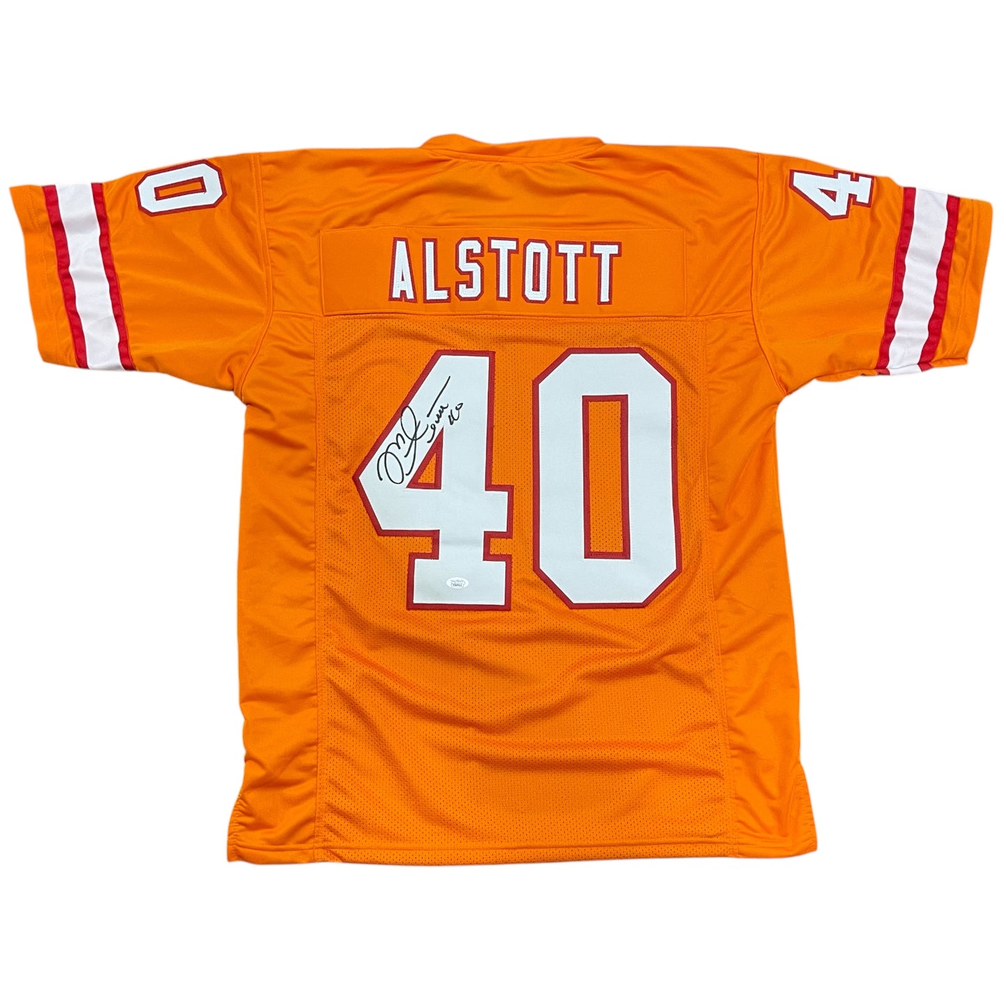 Mike Alstott Autographed Tampa Bay Buccaneers (Throwback Creamsicle #40) Custom Jersey - JSA