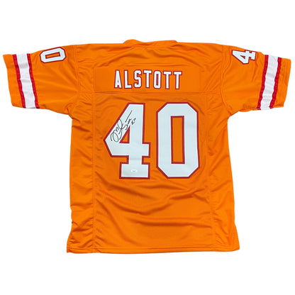 Mike Alstott Autographed Tampa Bay Buccaneers (Throwback Creamsicle #40) Custom Jersey - JSA