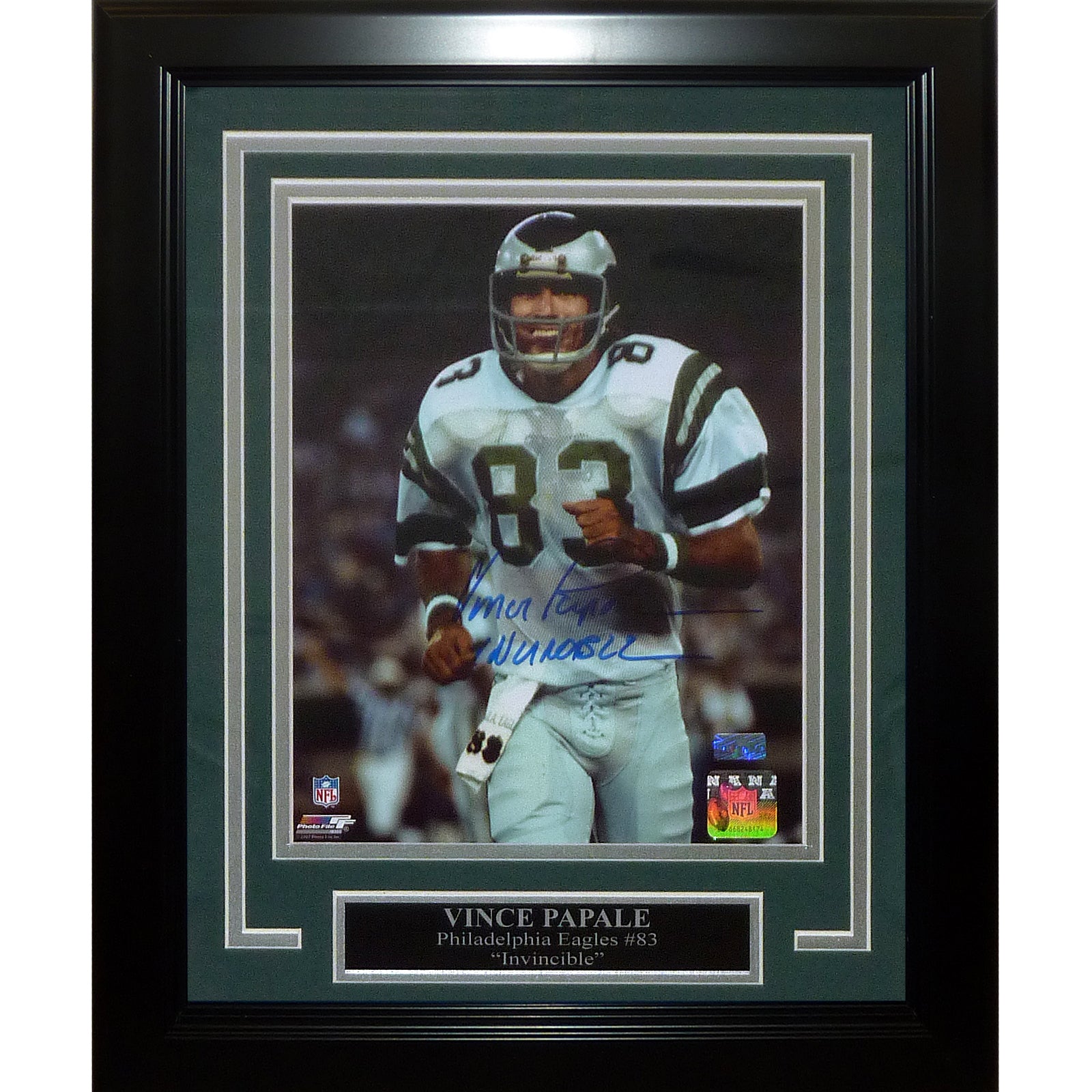 Vince Papale Autographed Philadelphia Eagles Deluxe Framed 8x10 Photo w/ 
