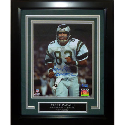 Vince Papale Autographed Philadelphia Eagles Deluxe Framed 8x10 Photo w/ "Invincible"