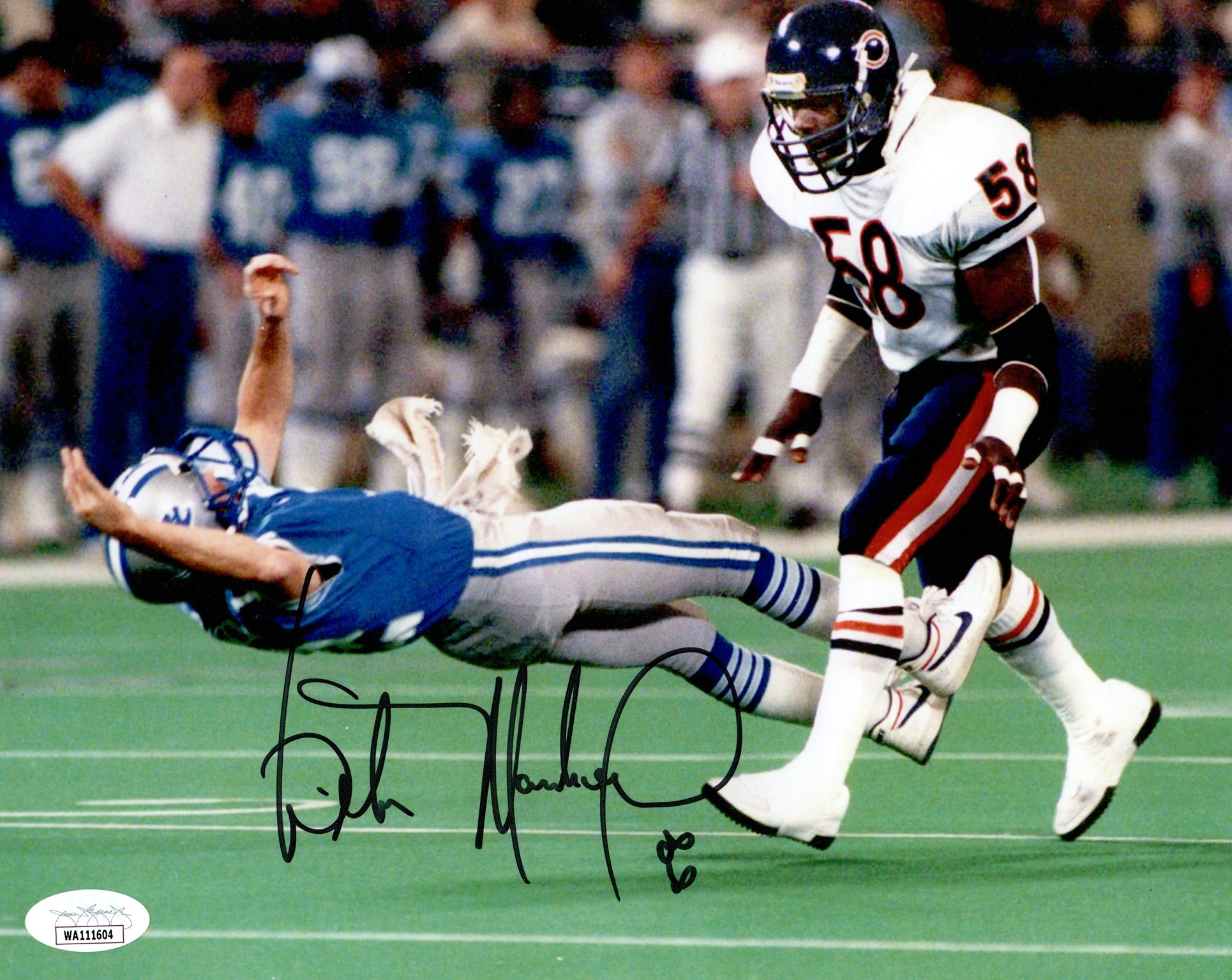Wilber Marshall Autographed Chicago Bears (Lay Out Lions QB) 8x10 Photo - JSA