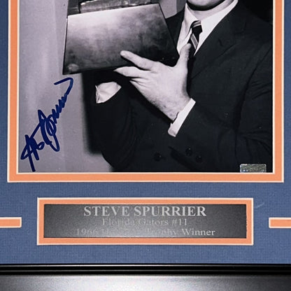 Steve Spurrier Autographed Florida Gators (BW Heisman Trophy) Deluxe Framed 8x10 Photo