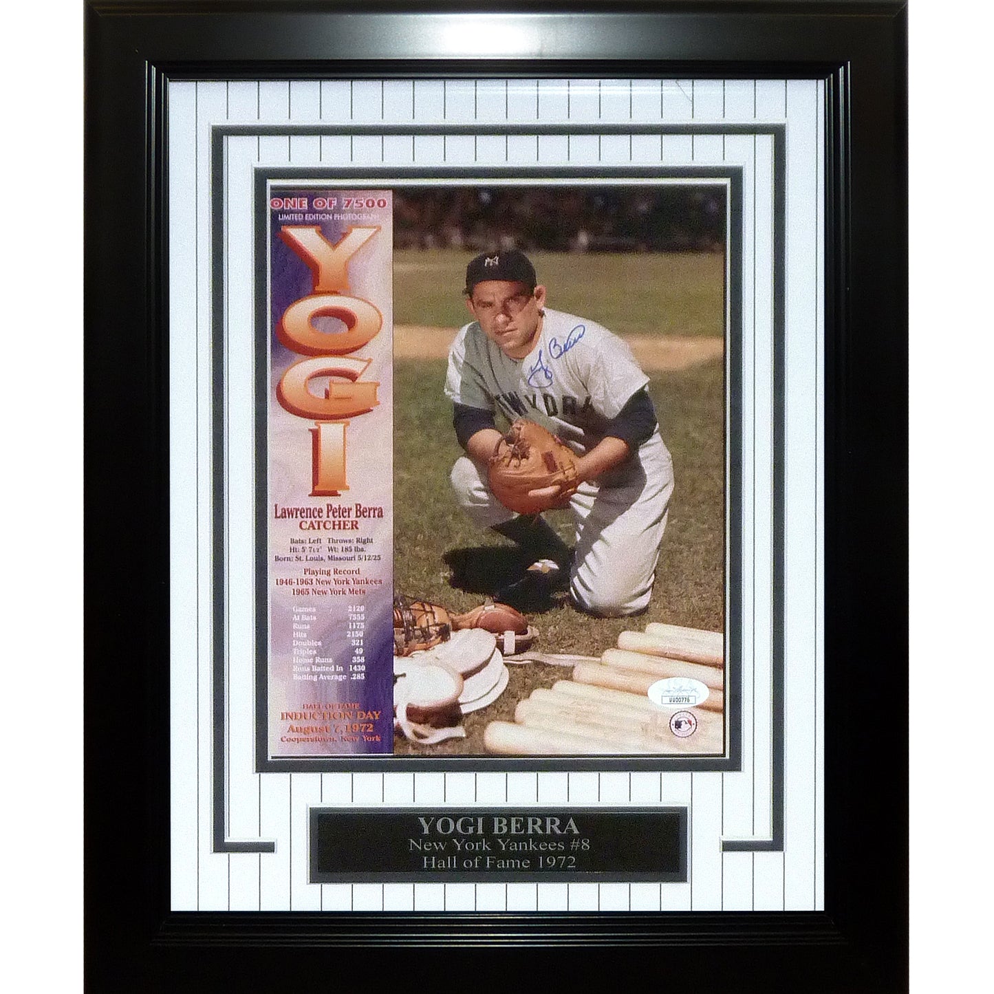 Yogi Berra Autographed New York Yankees Deluxe Framed 8x10 Photo - JSA
