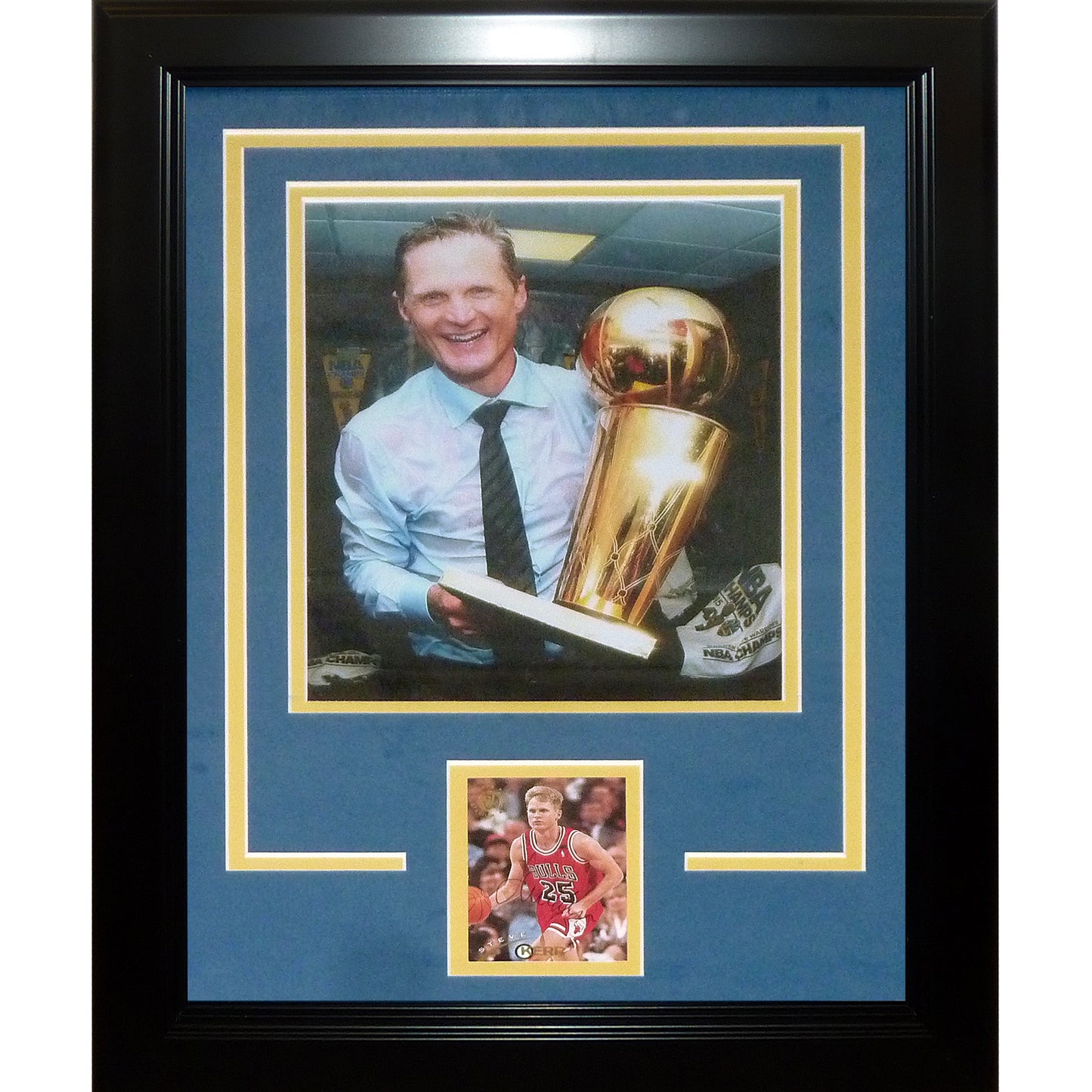 Steve Kerr Autographed Golden State Warriors (NBA Finals Celebration) "Signature Series" Frame