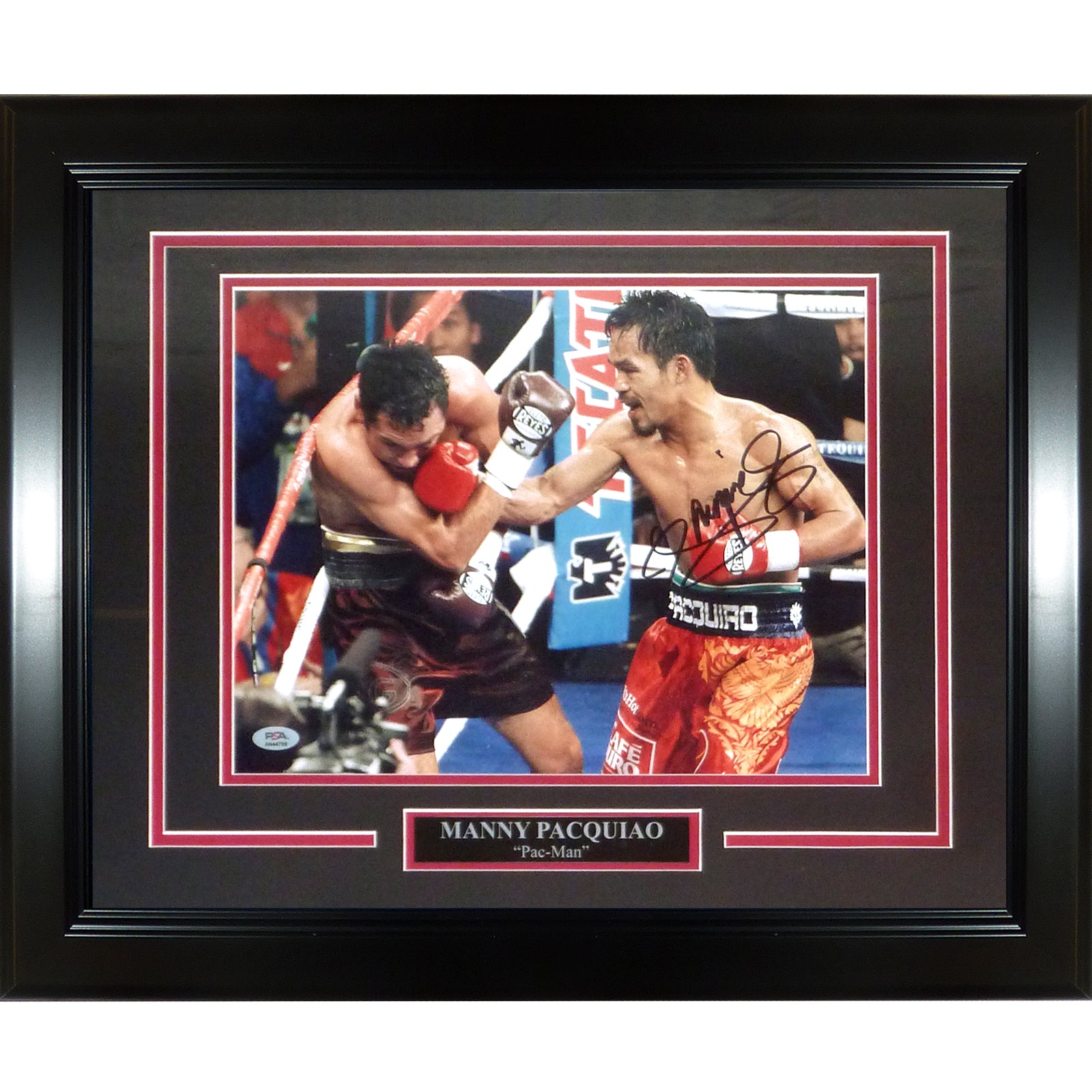 Manny Pacquiao Autographed Boxing (Horizontal) Deluxe Framed 8x10 Photo - Beckett