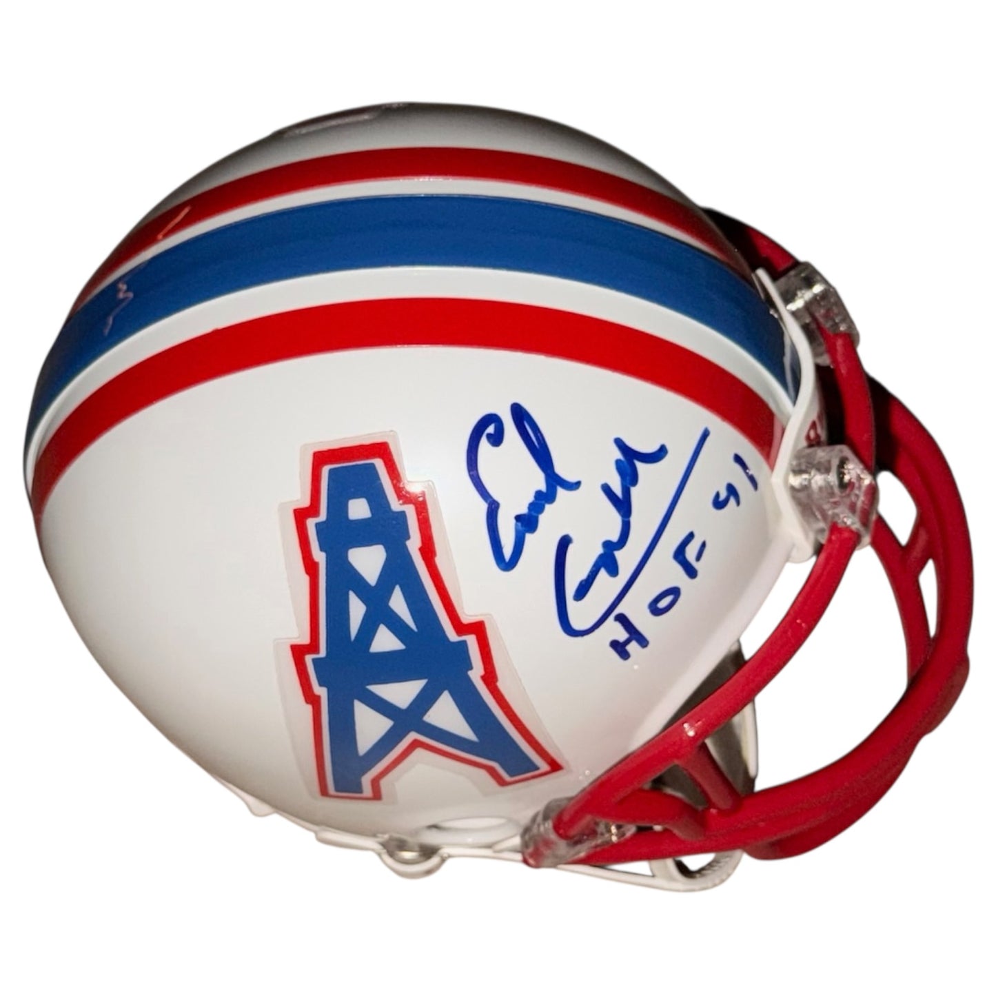 Earl Campbell Autographed Houston Oilers Mini Helmet w/ "HOF 91" - JSA