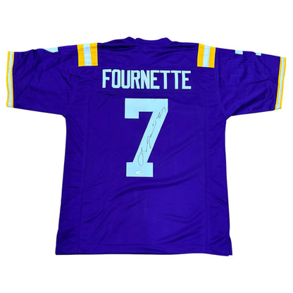 Leonard Fournette Autographed LSU Louisiana State Tigers (Purple #7) Custom Jersey - JSA