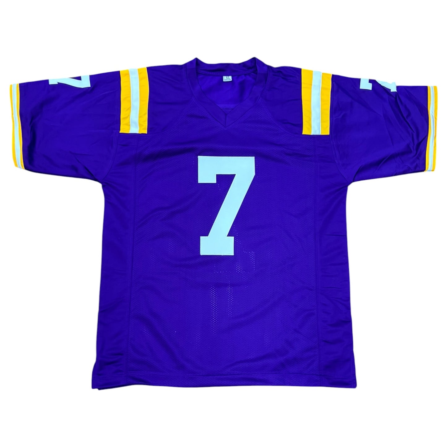 Leonard Fournette Autographed LSU Louisiana State Tigers (Purple #7) Custom Jersey - JSA