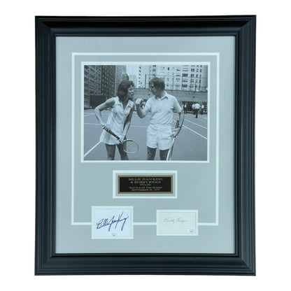 Billie Jean King And Bobby Riggs Dual Autographed "Battle of the Sexes" Deluxe Framed Piece with 16x20 Photo - JSA