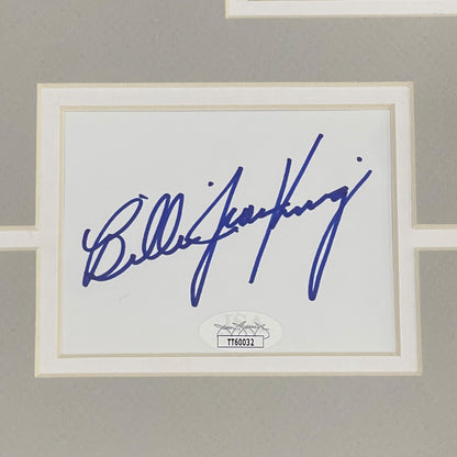 Billie Jean King And Bobby Riggs Dual Autographed "Battle of the Sexes" Deluxe Framed Piece with 16x20 Photo - JSA
