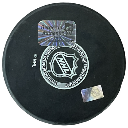 Patrice Bergeron Autographed Boston Bruins Hockey Puck - YSMS