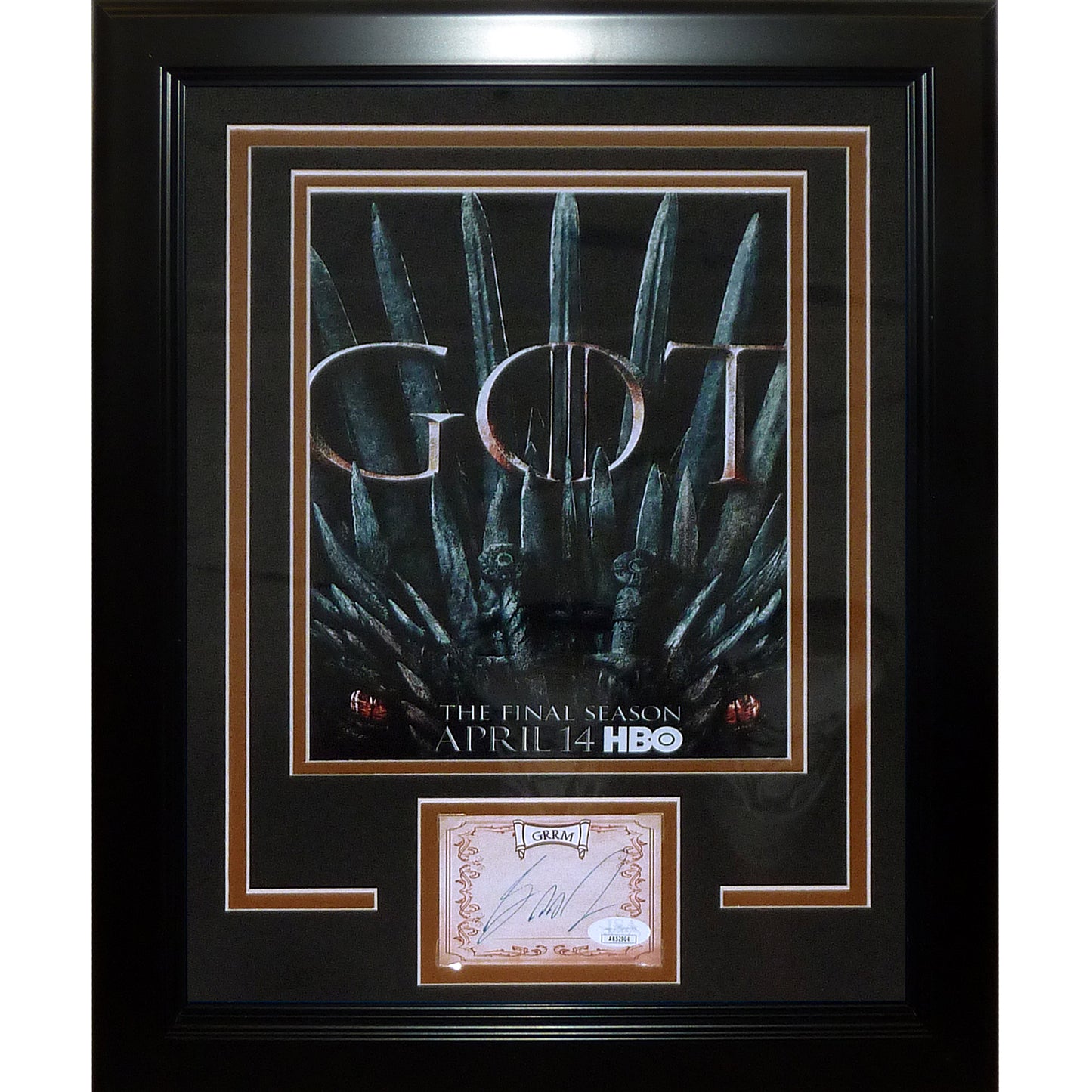 George R. R. Martin Autograph Deluxe Framed with Game of Thrones 8x10 Poster - JSA