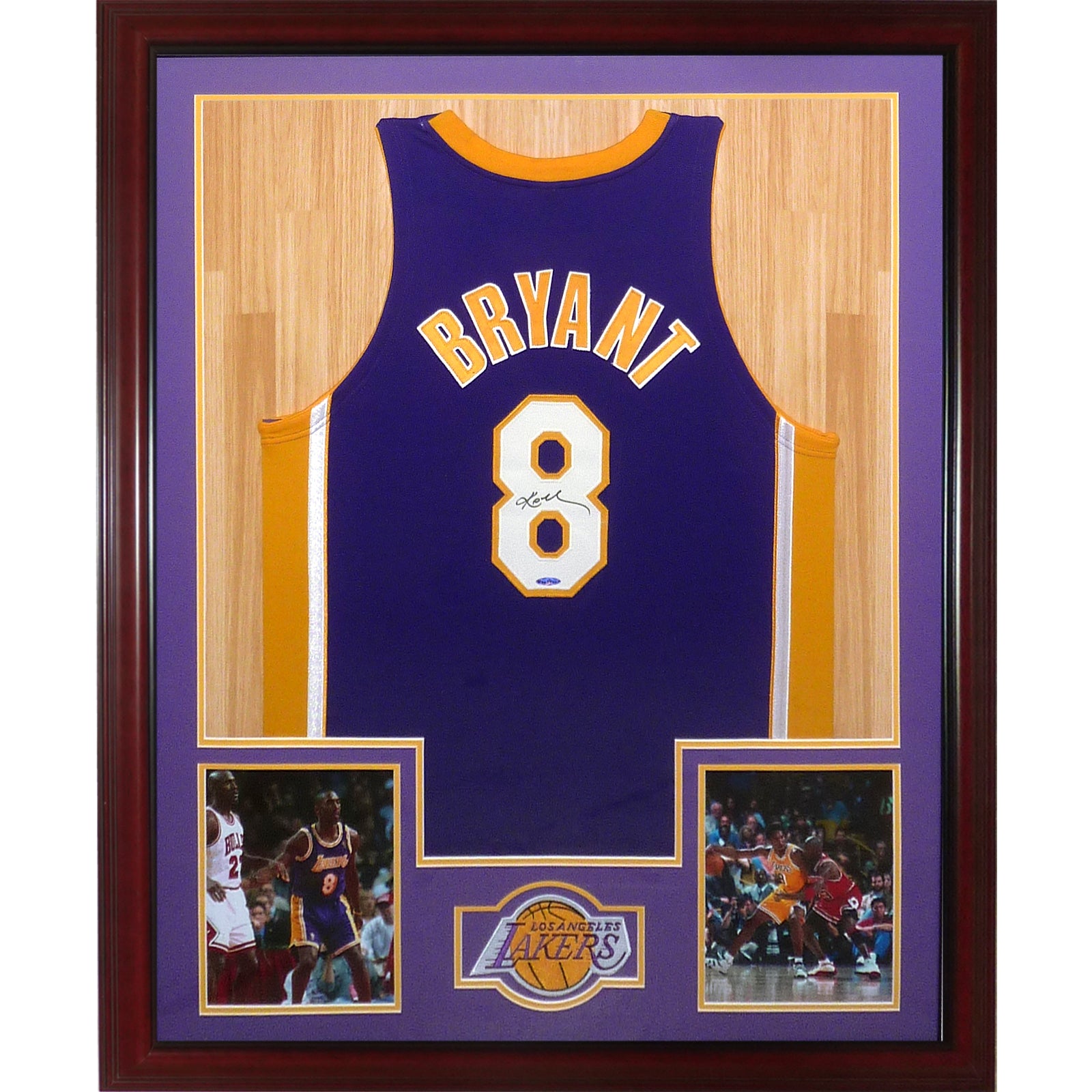 Kobe Bryant Autographed Los Angeles Lakers (Purple #8) Deluxe Framed Jersey - UDA Upper Deck