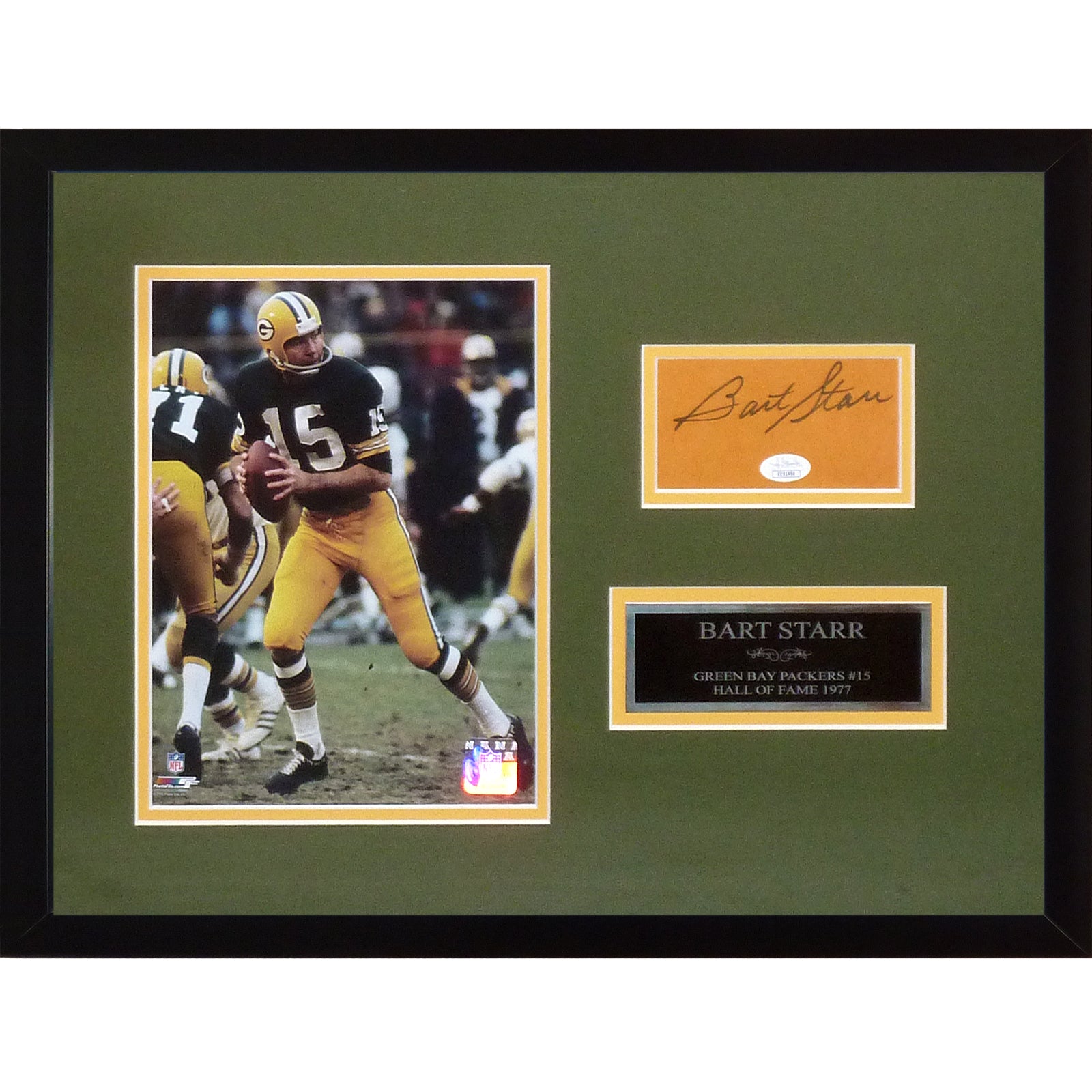 Bart Starr Autographed Green Bay Packers Deluxe Tribute Framed Piece - JSA
