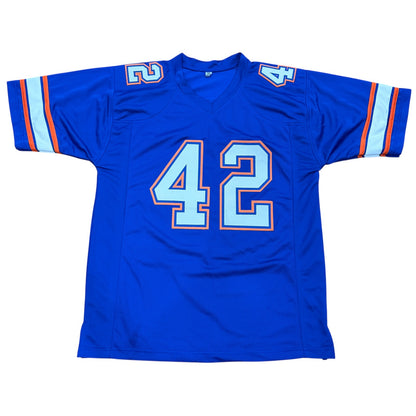 Jevon Kearse Autographed Florida (Blue #42) Custom Jersey w/ "The Freak" - JSA