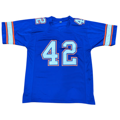 Jevon Kearse Autographed Florida (Blue #42) Custom Stitched Jersey - JSA