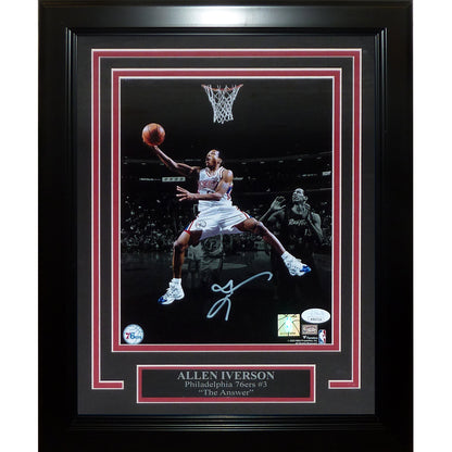 Allen Iverson Autographed Philadelphia 76ers (Spotlight) Deluxe Framed 8x10 Photo - Beckett