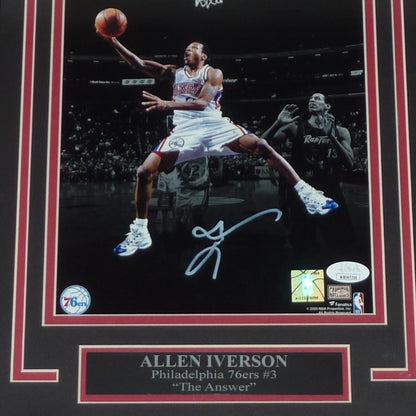 Allen Iverson Autographed Philadelphia 76ers (Spotlight) Deluxe Framed 8x10 Photo - Beckett