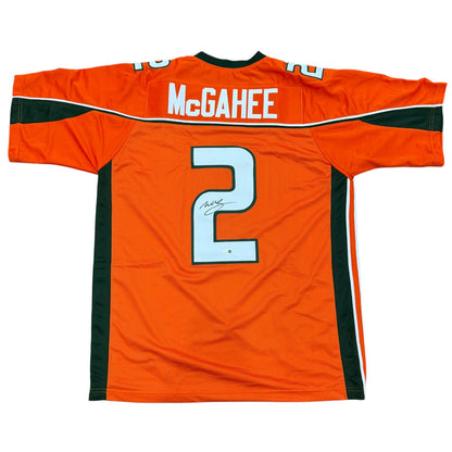 Willis McGahee Autographed Miami (Orange #2) Custom Jersey - JSA