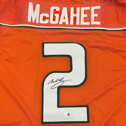 Willis McGahee Autographed Miami (Orange #2) Custom Jersey - JSA