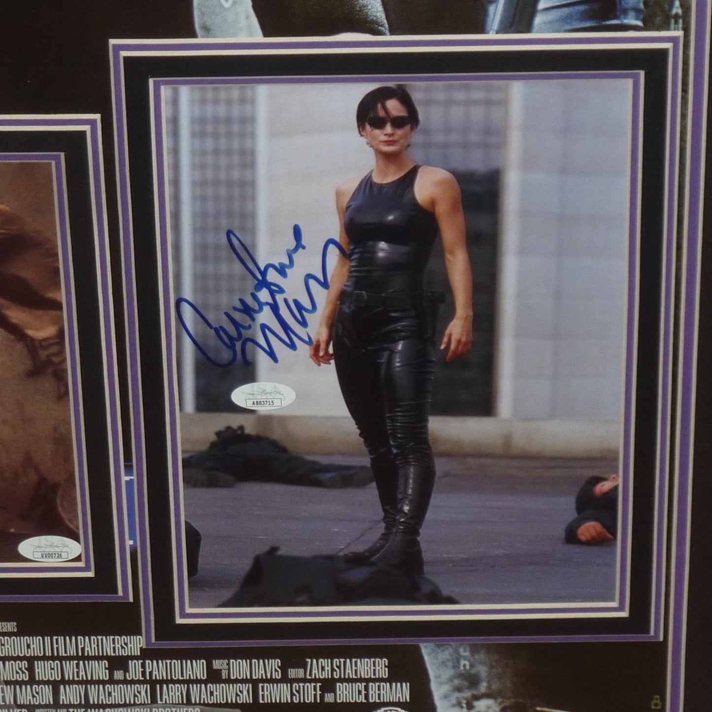 The Matrix Full-Size Movie Poster Deluxe Framed with Keanu Reeves And Cast Autographs - JSA