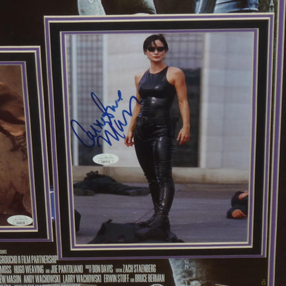 The Matrix Full-Size Movie Poster Deluxe Framed with Keanu Reeves And Cast Autographs - JSA