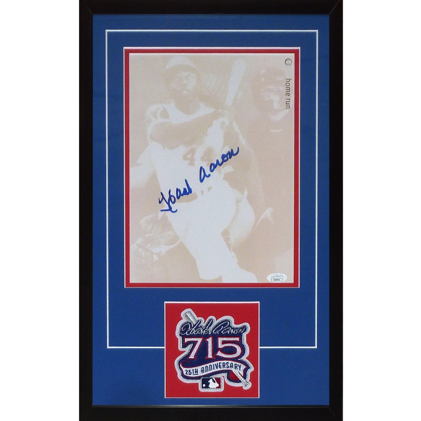 Hank Aaron Autographed Atlanta Braves Deluxe Framed 11x14 Photo w/ Patch - JSA