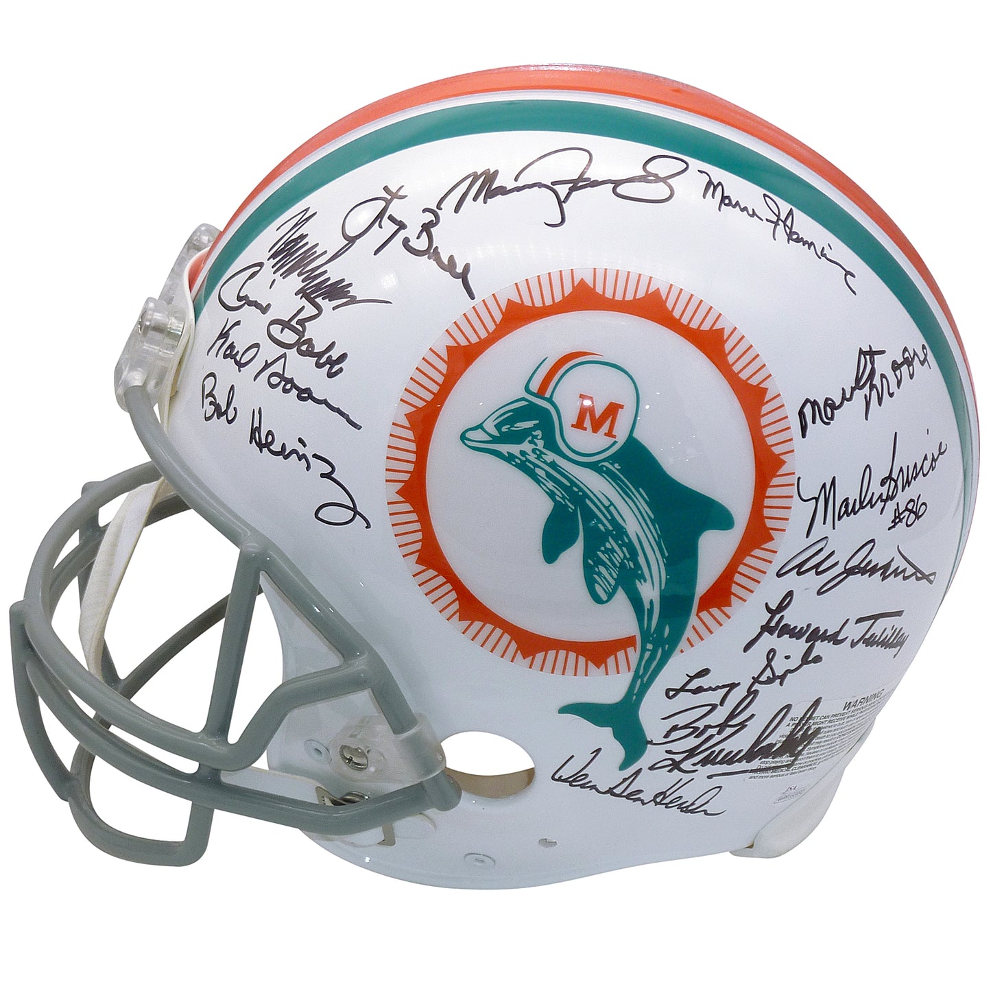 1972 Miami Dolphins Team And Don Shula Autographed (Throwback) Authentic Helmet - 26 Signatures - JSA