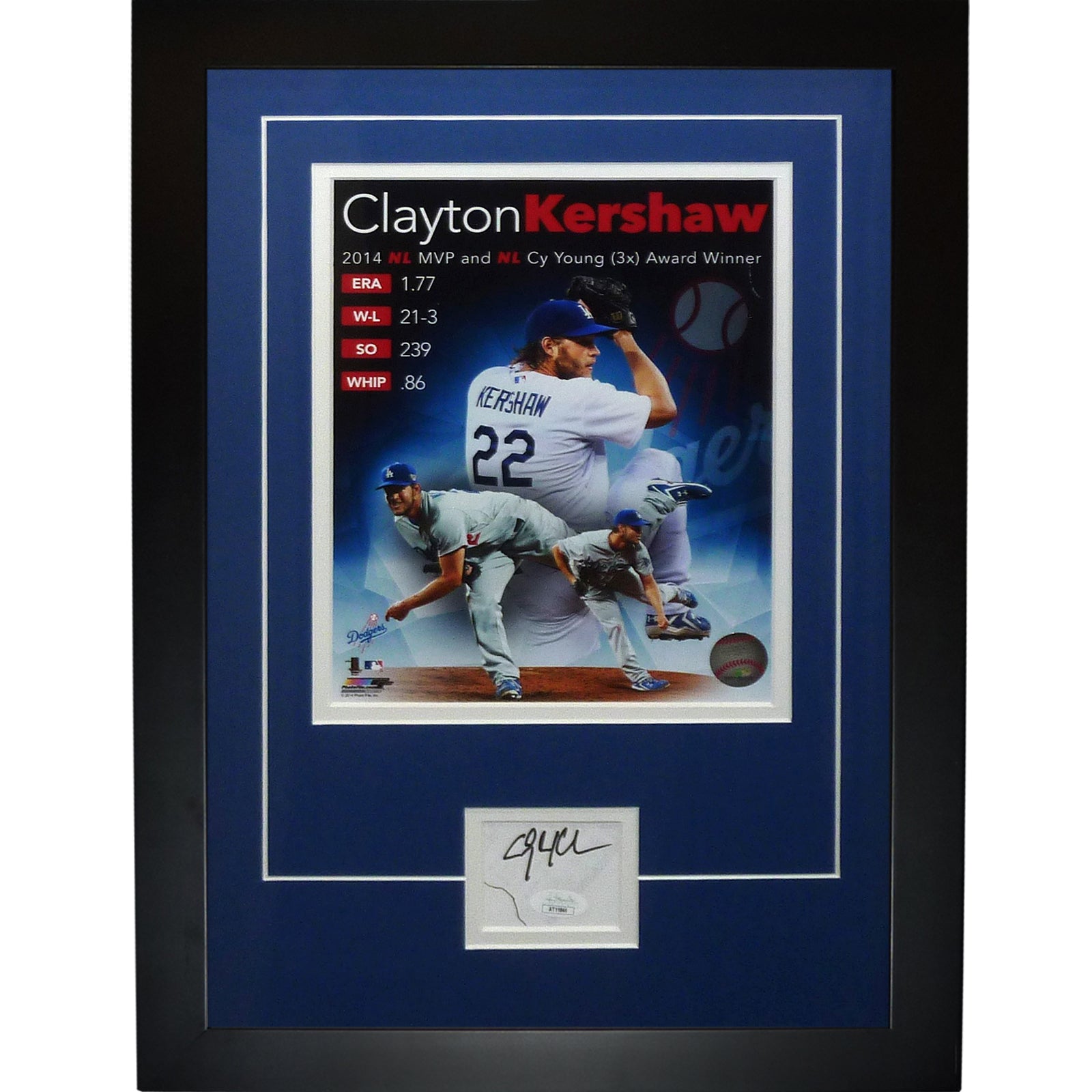 Clayton Kershaw Autographed Los Angeles Dodgers Signature Series Frame - JSA