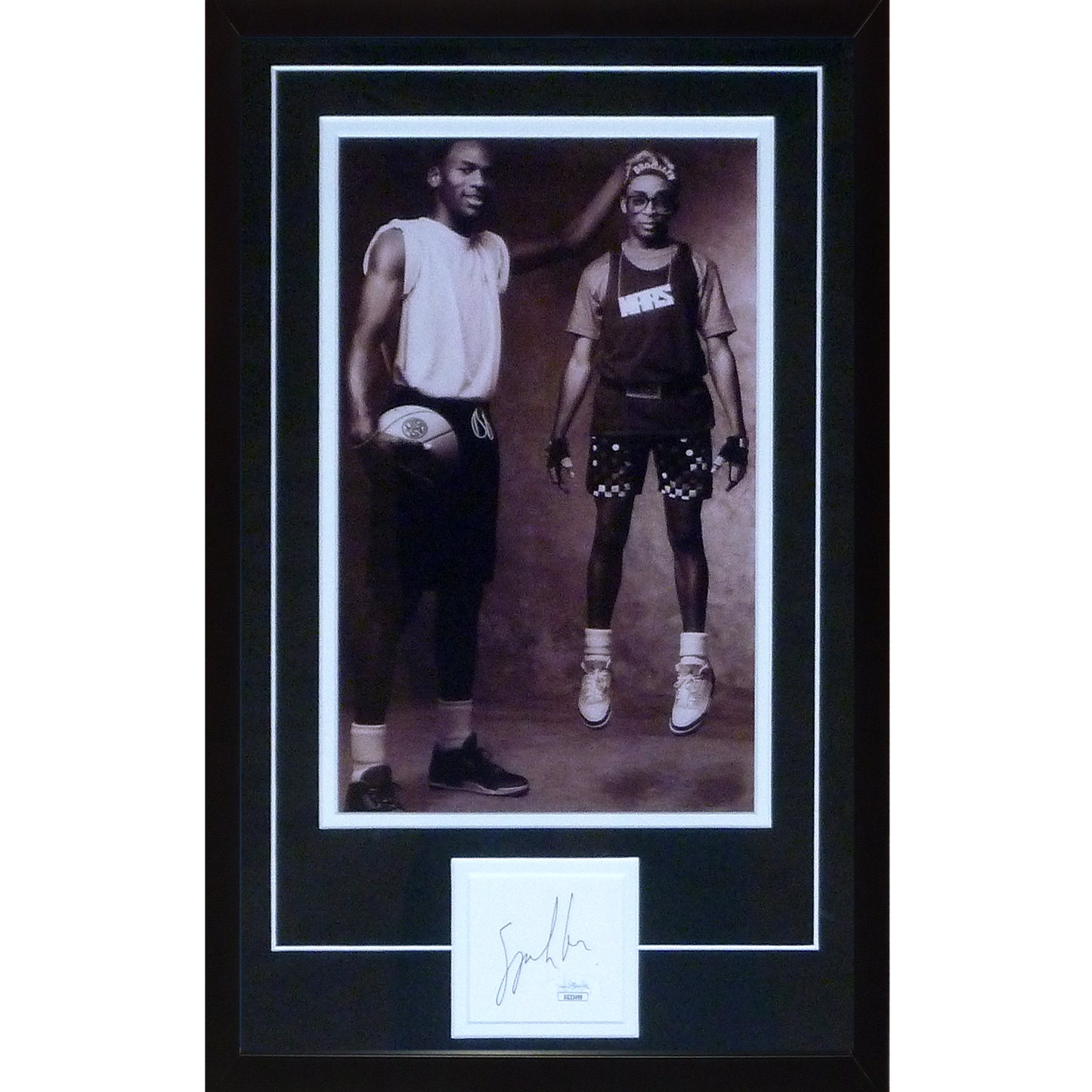 Spike Lee Autographed Nike Mars Blackmon (with Michael Jordan) Deluxe Framed 8x12 Photo Piece - JSA