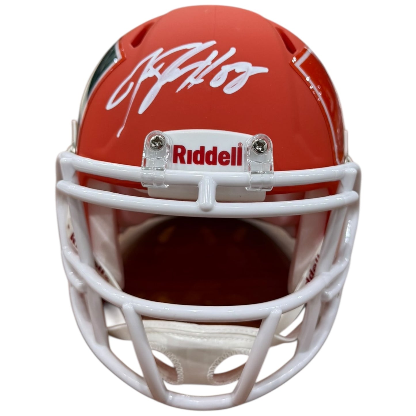 Jeremy Shockey Autographed Miami Hurricanes (AMP Alternate) Mini Helmet