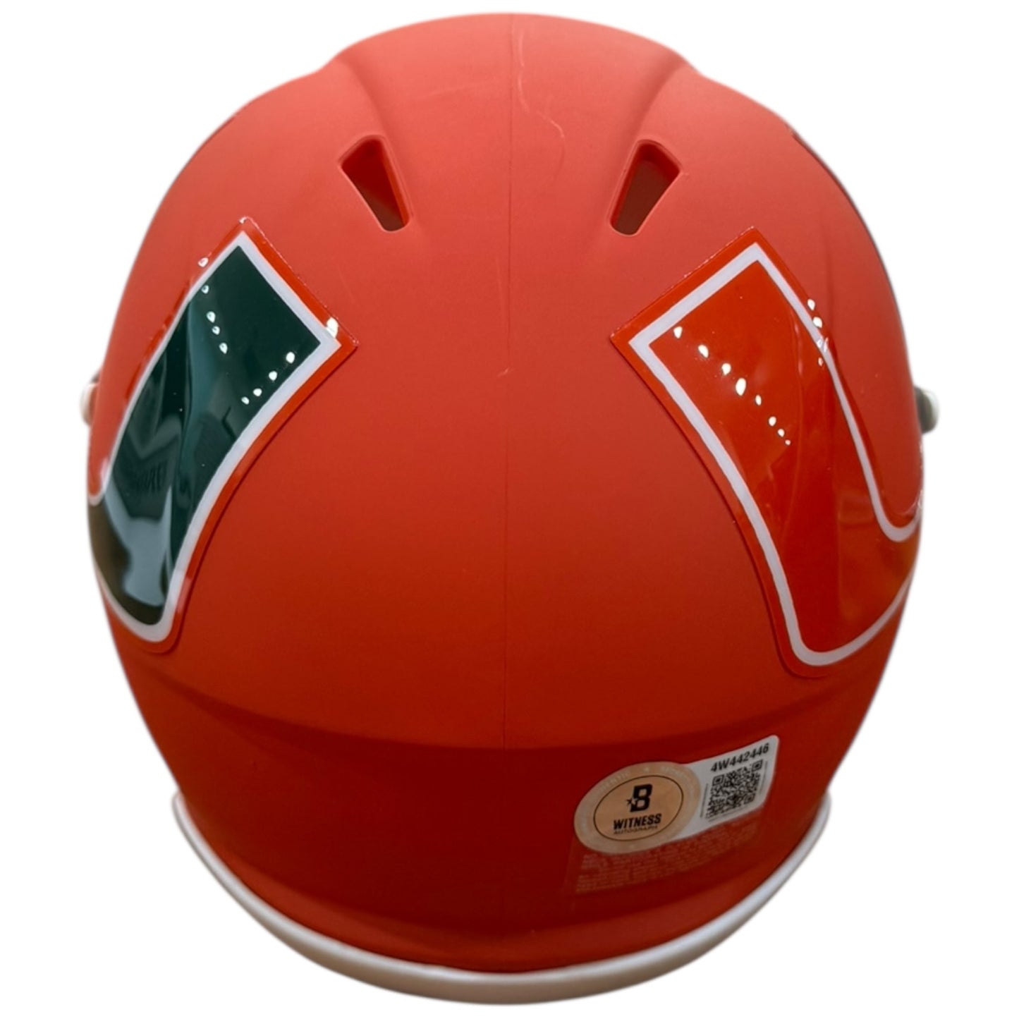 Jeremy Shockey Autographed Miami Hurricanes (AMP Alternate) Mini Helmet