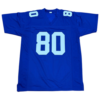 Jeremy Shockey Autographed New York (Blue #80) Custom Jersey - JSA