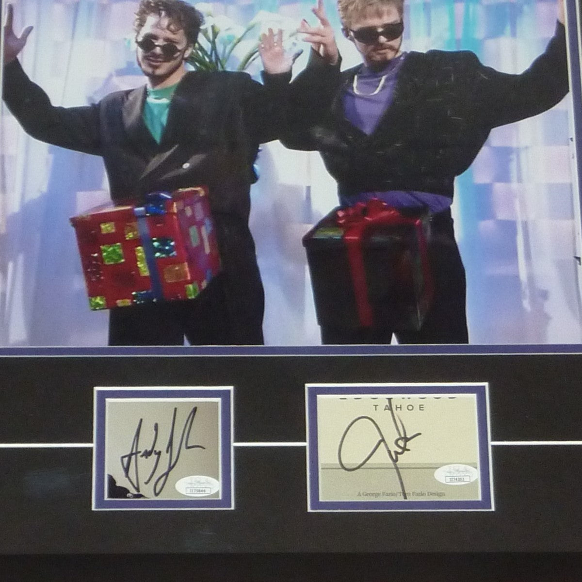 Justin Timberlake And Andy Samberg Dual Autographed SNL "D*CK IN A BOX" 11x14 Deluxe Framed Piece - JSA