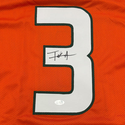Frank Gore Autographed Miami Hurricanes (Orange #3) Custom Jersey - JSA