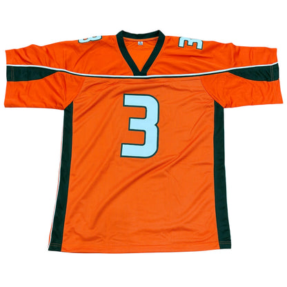 Frank Gore Autographed Miami Hurricanes (Orange #3) Custom Jersey - JSA