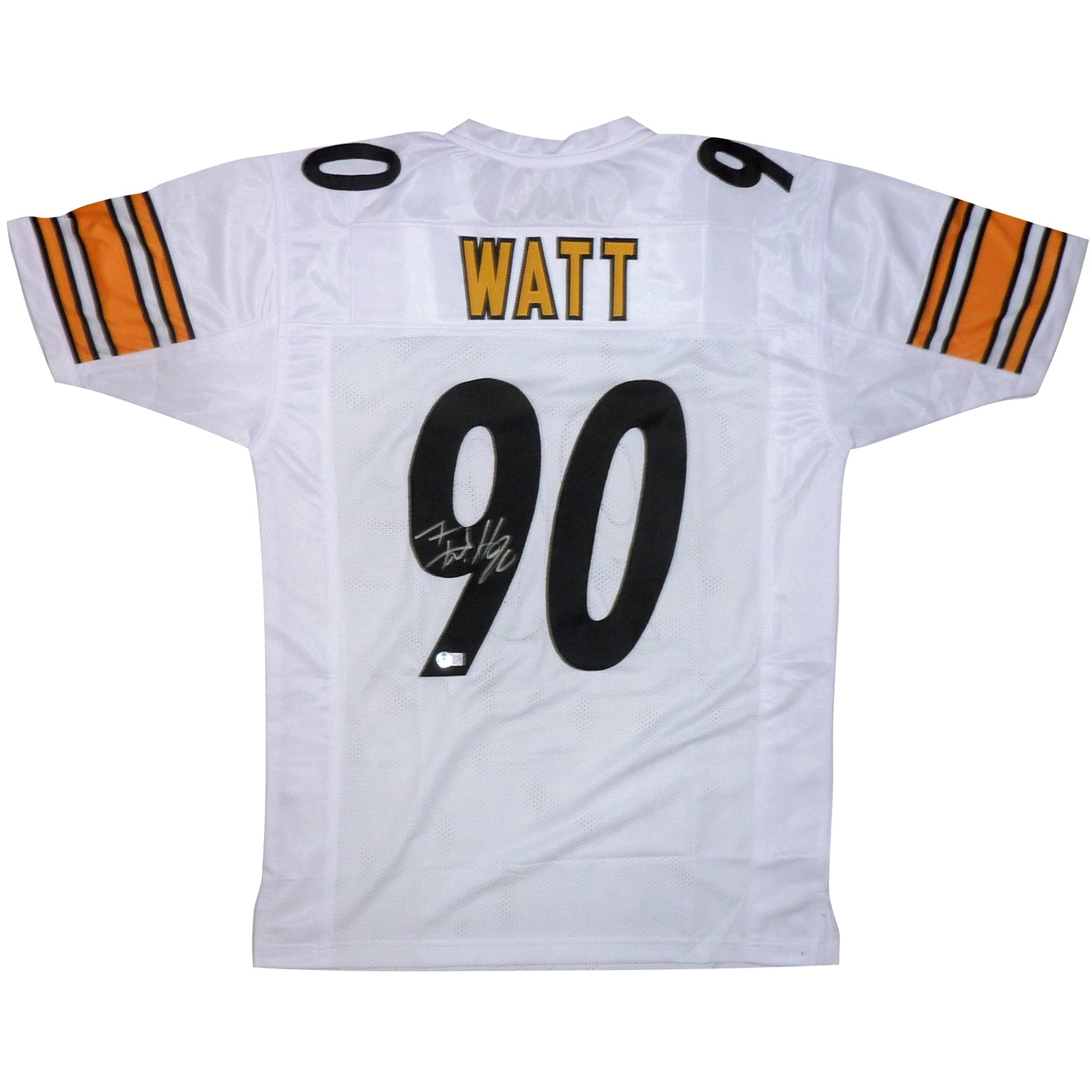 T.J. Watt Autographed Pittsburgh (White #90) Custom Jersey - Beckett