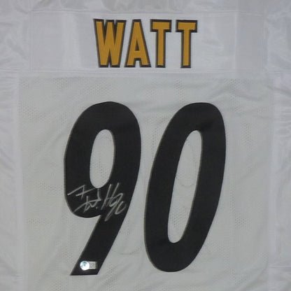 T.J. Watt Autographed Pittsburgh (White #90) Custom Jersey - Beckett