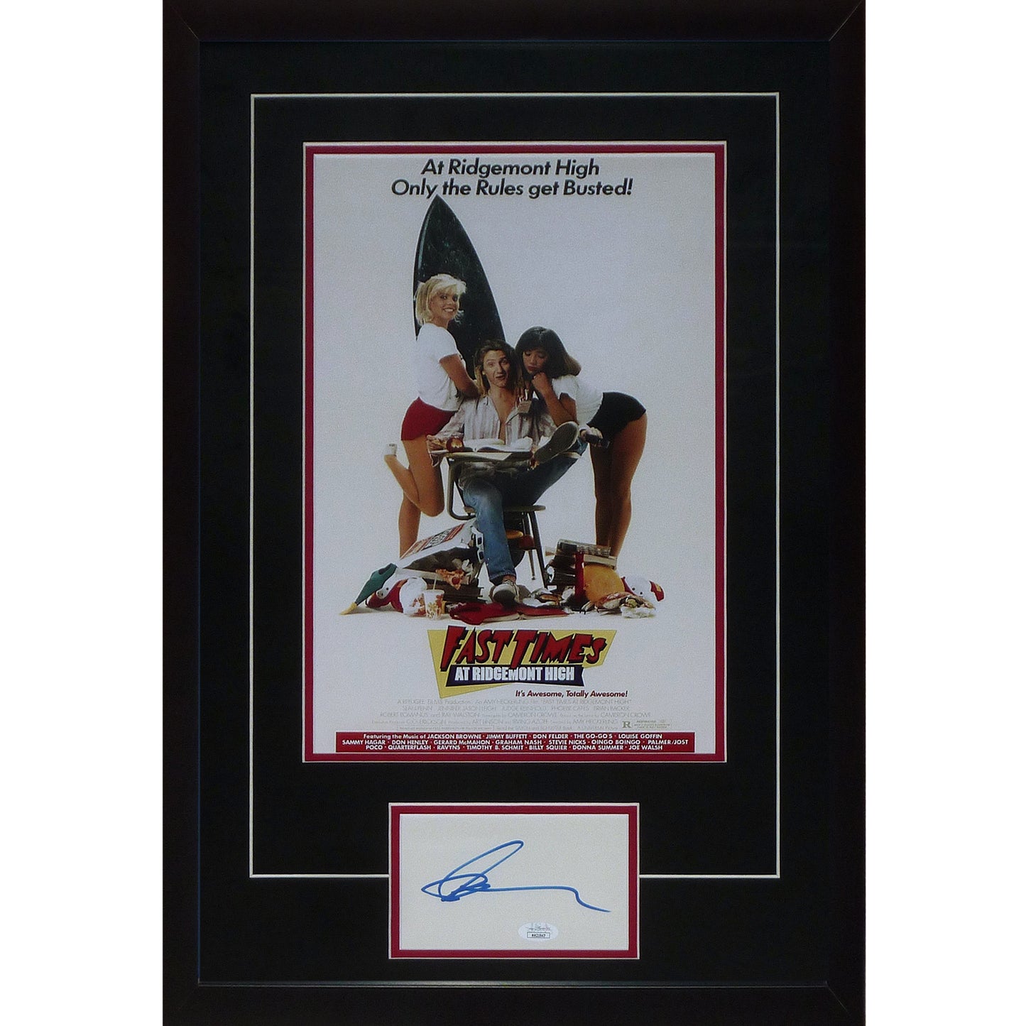 Fast Times At Ridgemont High 11x17 Movie Poster Deluxe Framed with Sean Penn Autograph - JSA
