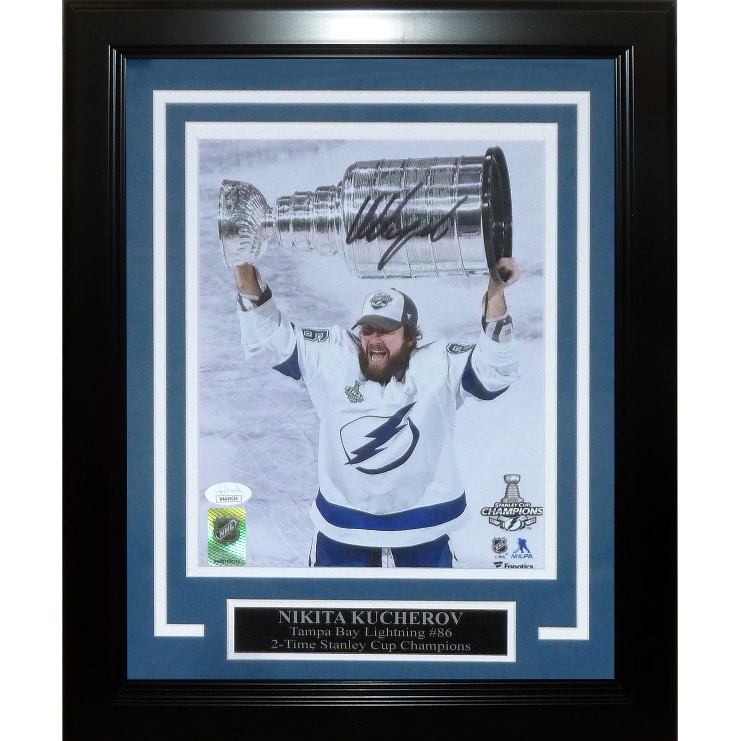 Nikita Kucherov Autographed Tampa Bay Lighting (2020 Stanley Cup Trophy) Framed 8x10 Photo - JSA