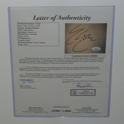 Rocky Full-Size Movie Poster Deluxe Framed with Sylvester Stallone Autograph - JSA Letter