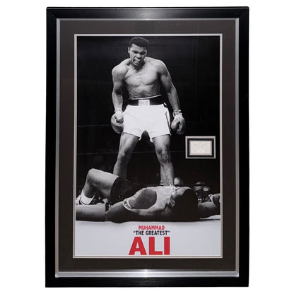 Muhammad Ali Full-Size Boxing Poster (over Liston) Deluxe Framed with Autograph - JSA