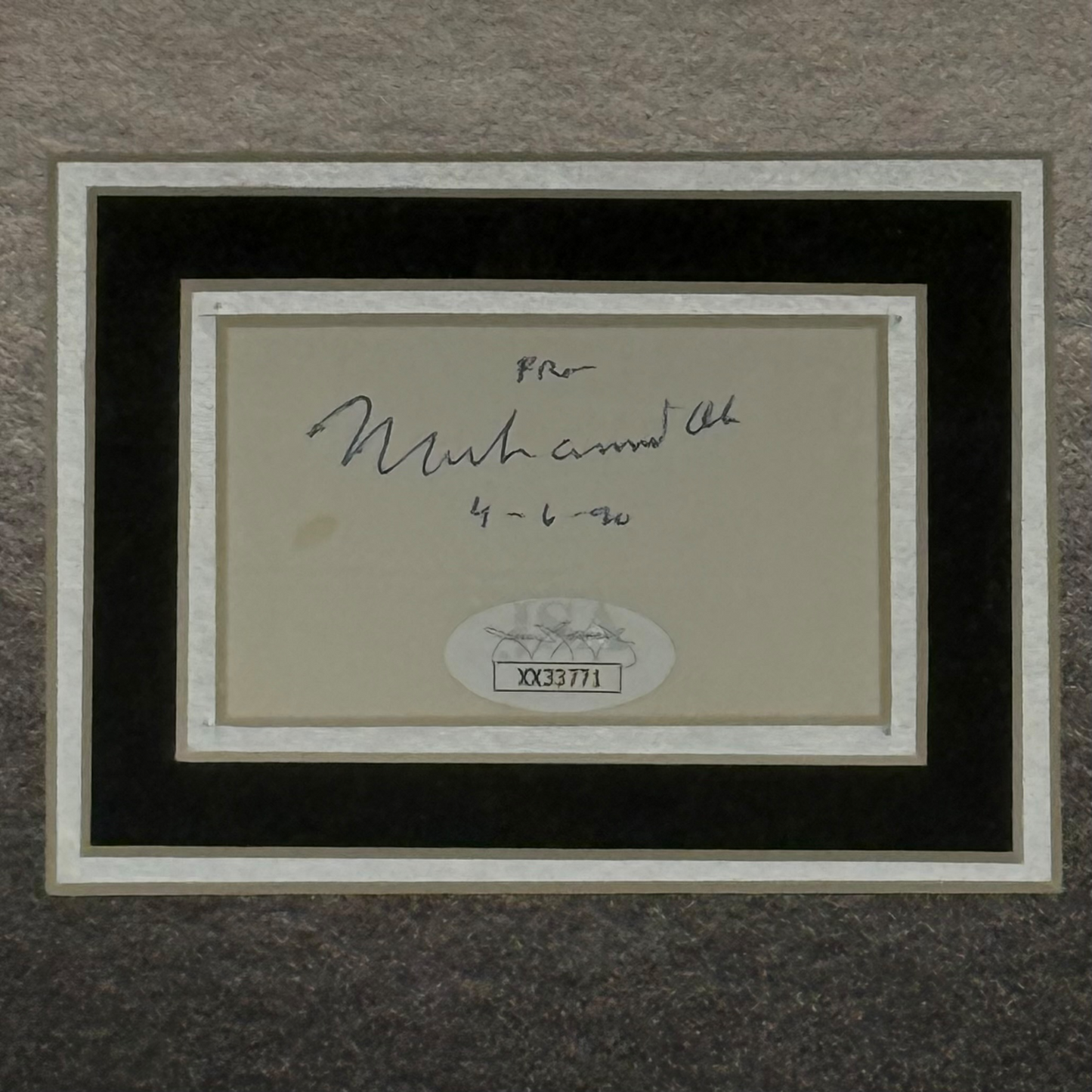 Muhammad Ali Full-Size Boxing Poster (over Liston) Deluxe Framed with Autograph - JSA
