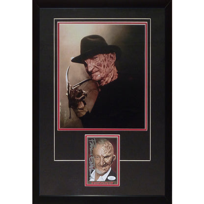 Nightmare on Elm Street Freddy Krueger 11x14 Poster Deluxe Framed with Robert Englund Autograph - JSA