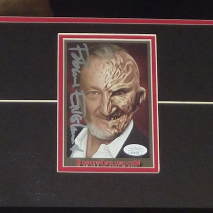 Nightmare on Elm Street Freddy Krueger 11x14 Poster Deluxe Framed with Robert Englund Autograph - JSA