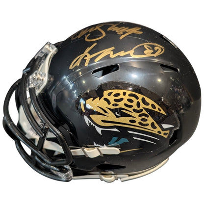 Keenan McCardell and Jimmy Smith Autographed Jacksonville Jaguars Mini Helmet